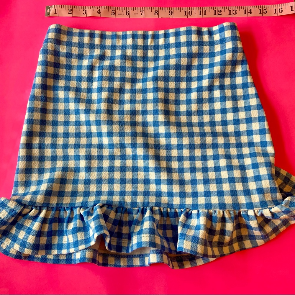 Blue and White Checkered Women's Skirt